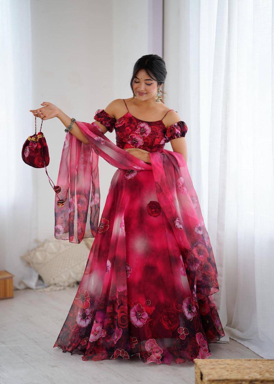 SC 318 Organza Wholesale designer lehengha choli dealer